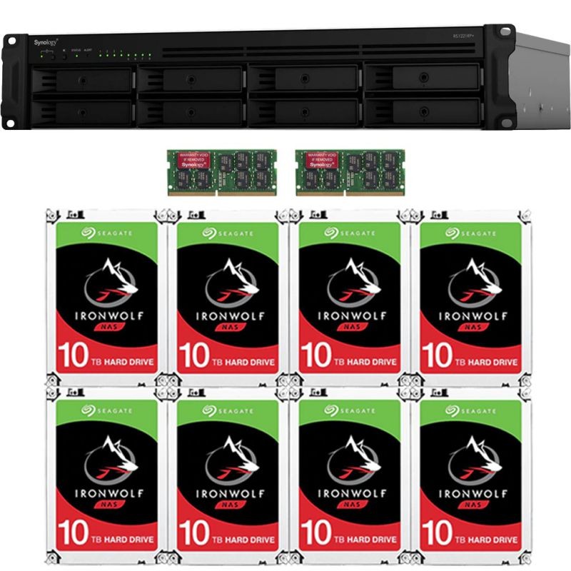 Synology RS1221RP+ RackStation with 32GB RAM and 32TB (8 x 4TB) of Seagate Ironwolf NAS Drives Fully Assembled and Tested By CustomTechSales