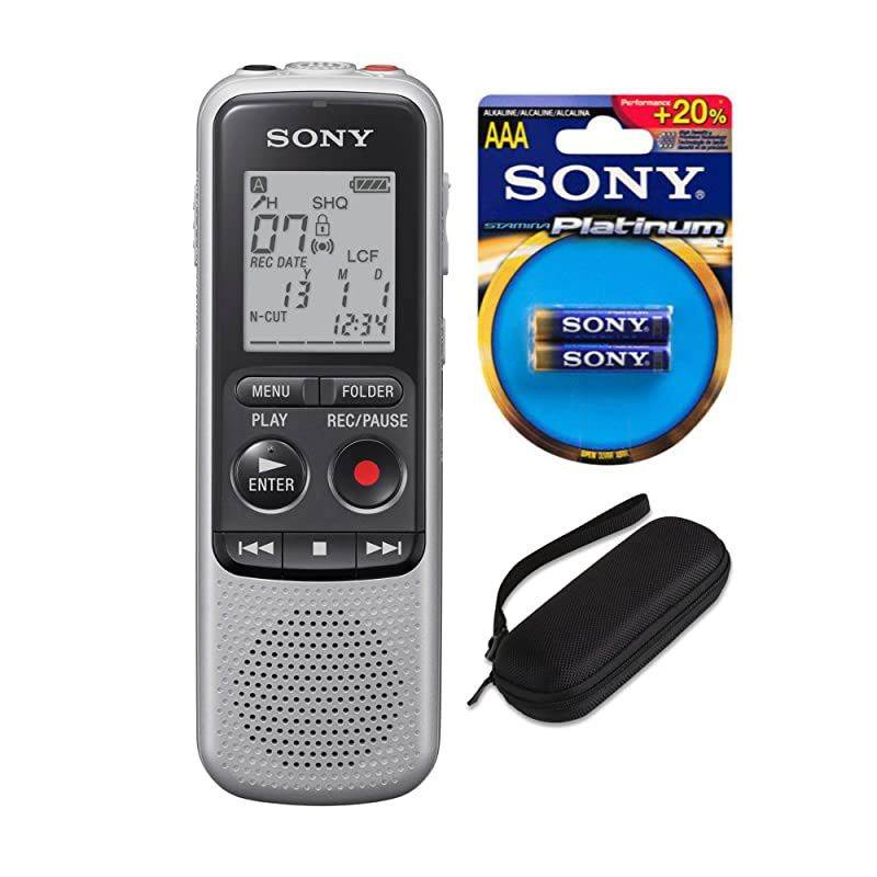 ICDBX140 4GB Digital Voice Recorder with EVA Hard carryign case and 2 Extra AAA Stamina Batteries