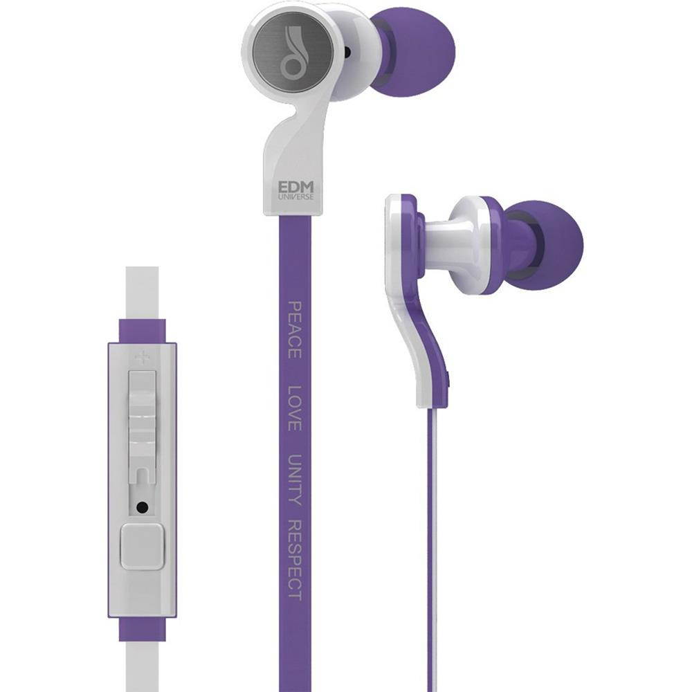 MEElectronics In-Ear Headphones with Headset Functionality Purple w/ Case Bundle