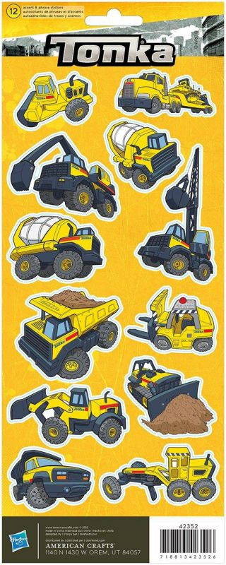 American Crafts 42352 Cardstock Stickers 4.75''X12'' Sheet-Tonka Construction