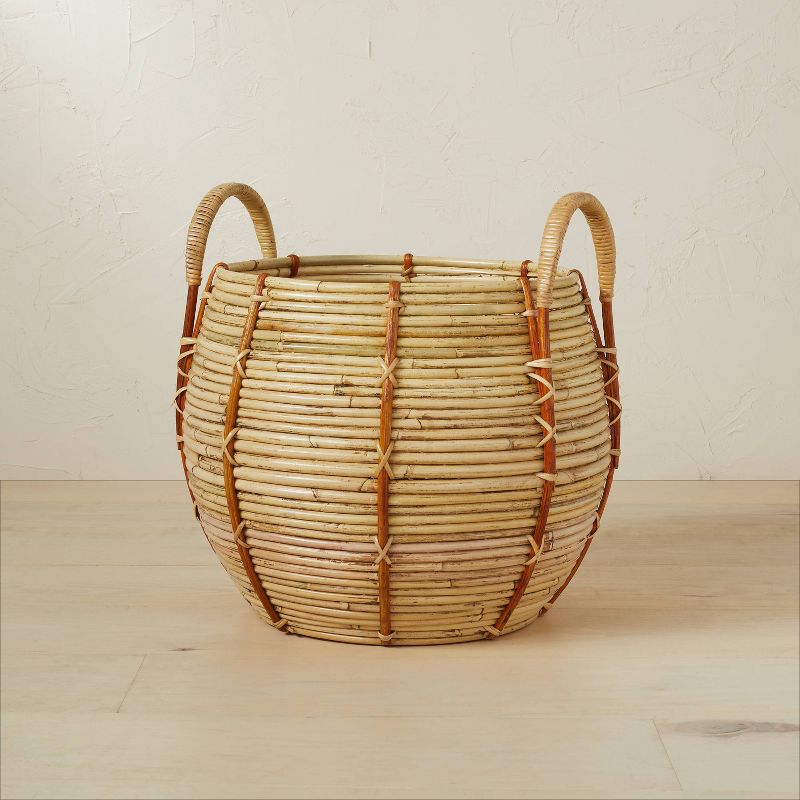 14" x 13" Round Rattan Basket with Handle Natural - Opalhouse™ designed with Jungalow™