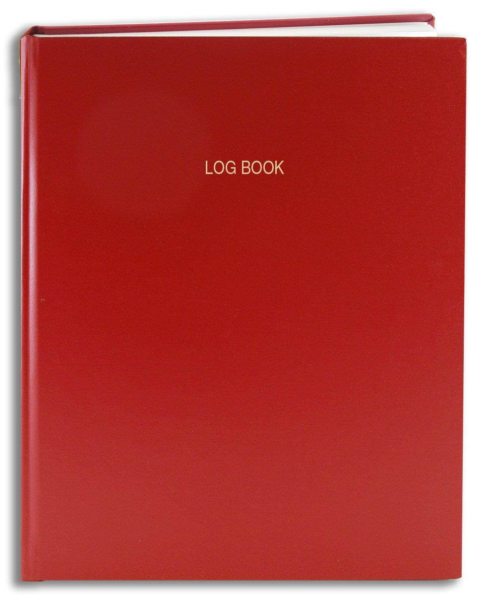 BookFactory Log Book/Multipurpose Log Book - 96 Pages, 8" x 10", Red Cover, Smyth Sewn Hardbound (LOG-096-SRS-A-LRT2)