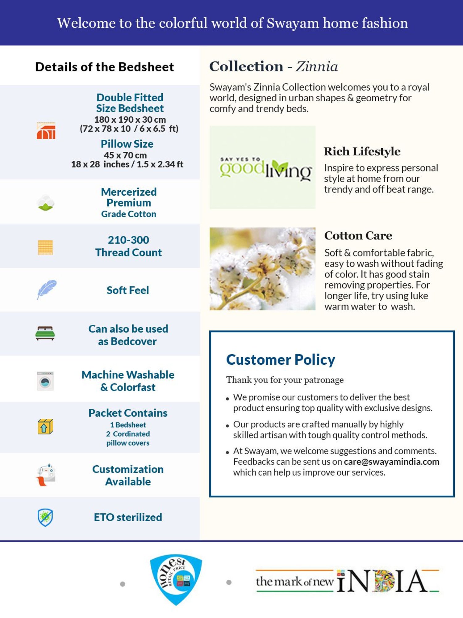 Swayam   Floral Purple & Grey 240 TC Cotton King Bedsheet with 2 Pillow Covers