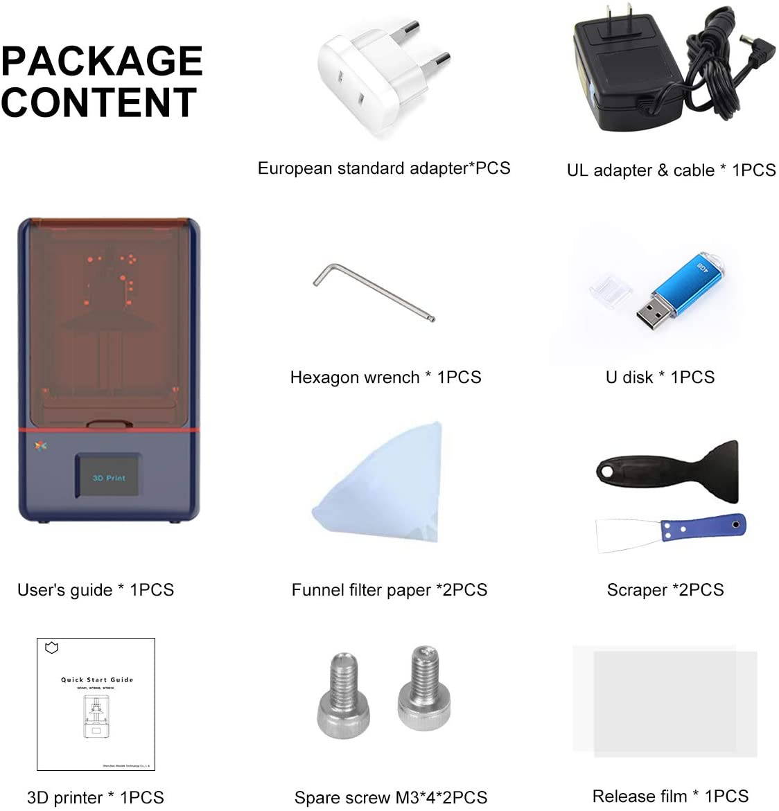 LCD 3D Printer with Parallel Matrix 405nm Light, 5.5inch 2K Screen, Z-axis Dual Linear Rail & Off