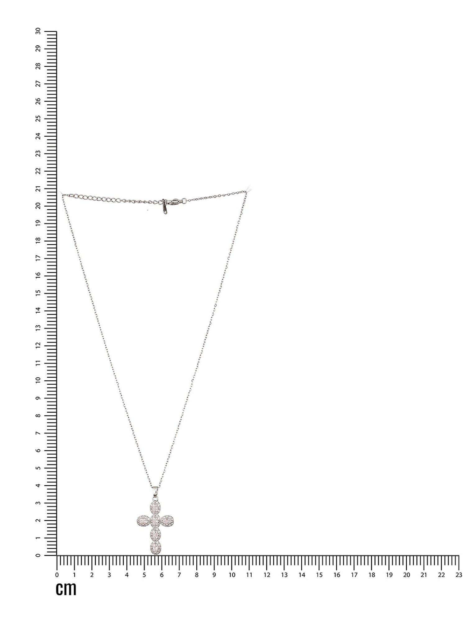 Aatmana Silver-Plated Holy Cross Shaped CZ-Studded Pendant with Chain