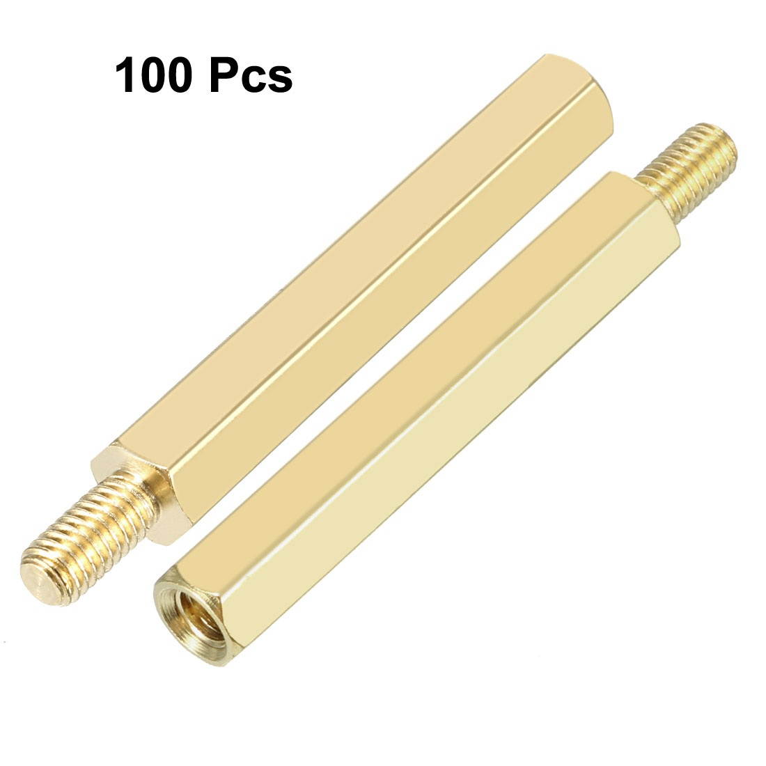 100pcs M3 27+6mm Female Male Thread Brass Hex Standoff Spacer Screws PCB Pillar