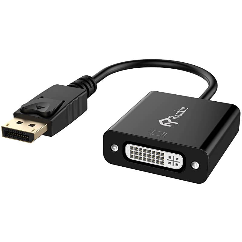 DP to DVI Adapter Gold Plated DisplayPort to DVI Male to Female Converter Black