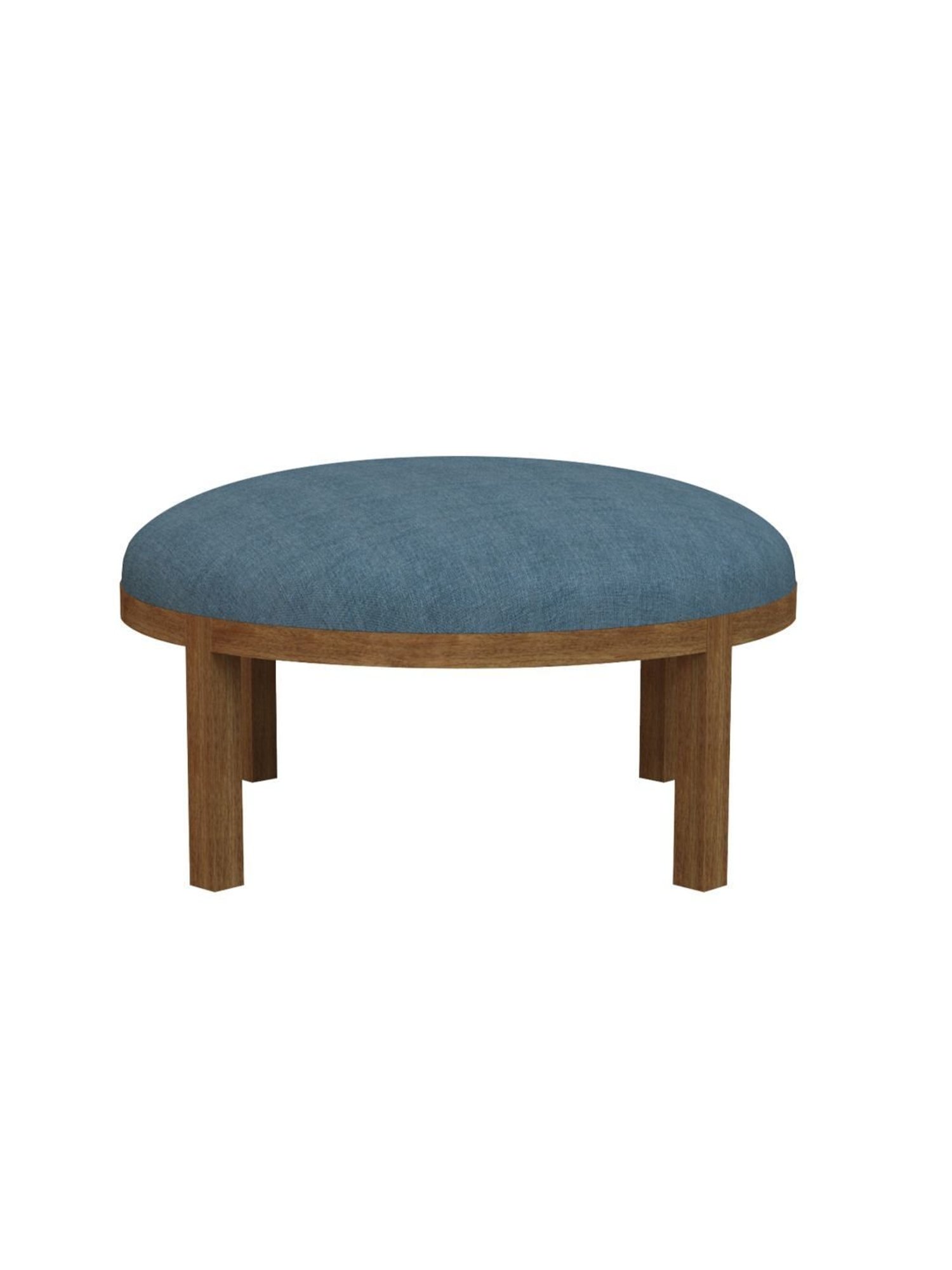 Chumbak Bohemian Sailor Blue Sheesham Wood Ottoman
