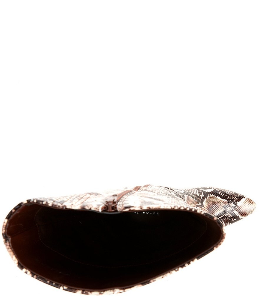 Alex Marie Pamilla Slim Calf Snake Print Tall Shaft Boots