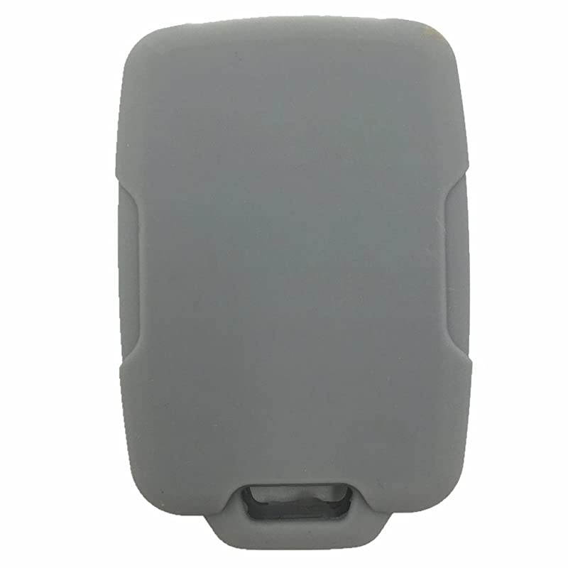 Gray Silicone Rubber Key Fob Case Key Cover Keyless Remote Jacket Skin Protector fit for Chevrolet Silverado Colorado GMC Sierra Yukon Cadillac