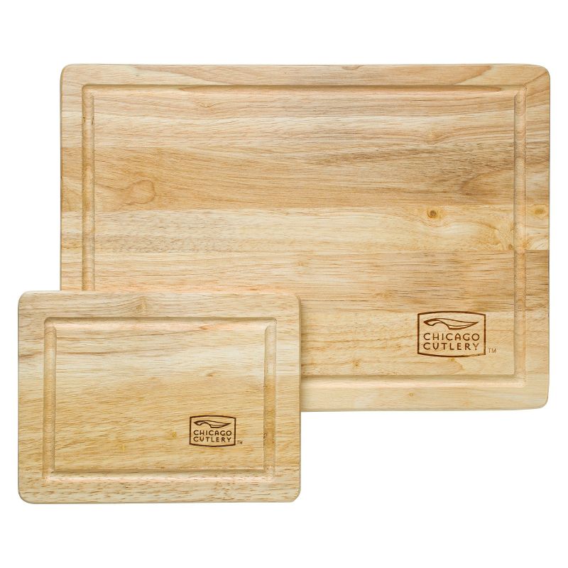 Chicago Cutlery Rubberwood 2pc Cutting Board Set