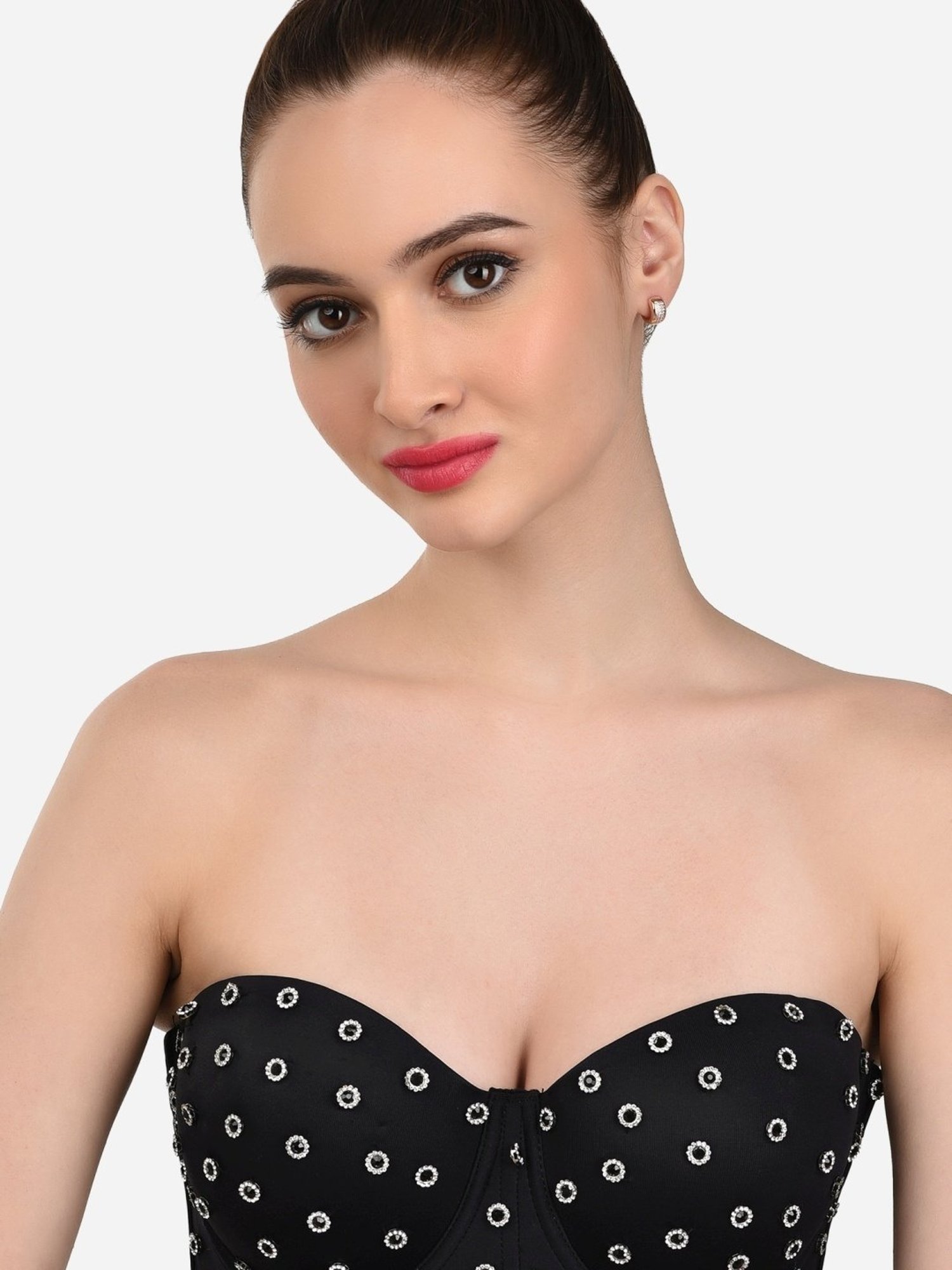 Zaveri Pearls Set of 2 Rose Gold Contemporary Hoop Earrings - ZPFK12799