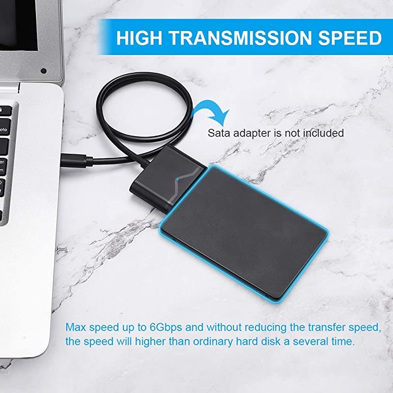 to SATA Enclosure to 25 SATA Adapter with Aluminum CaseSATA SSD Hard Drive to 25 Inch SATA 30 Converter with Case