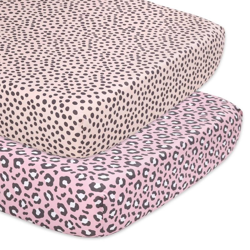 The Peanutshell Fitted Crib Sheets - Animal Print 2pk