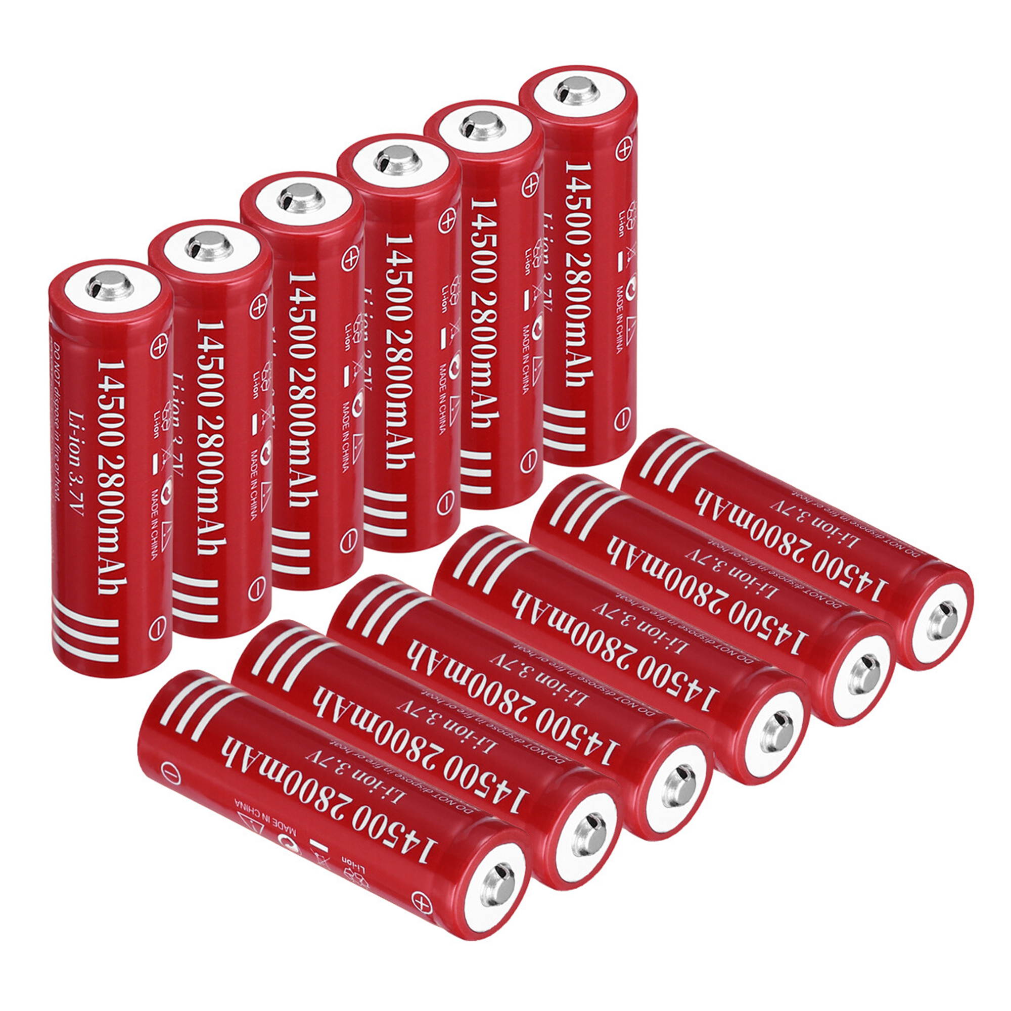 4 piece 2800mAh 14500 3.7V Li-ion Rechargeable Batteries for Torch Camera Flashlight