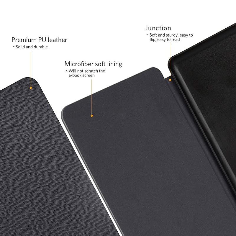 Case for All New Kindle 10th Generation 2019 Released Will Not Fit Kindle Paperwhite or Kindle Oasis Premium PU Leather Smart Cover with Auto Sleep and Wake Black