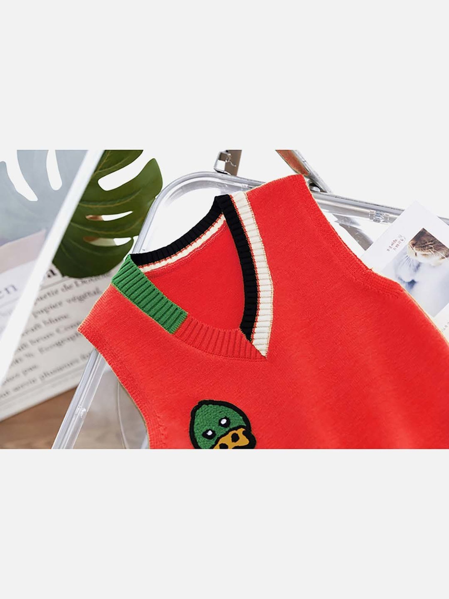 Little Surprise Box Kids Red Embroidered Sweater