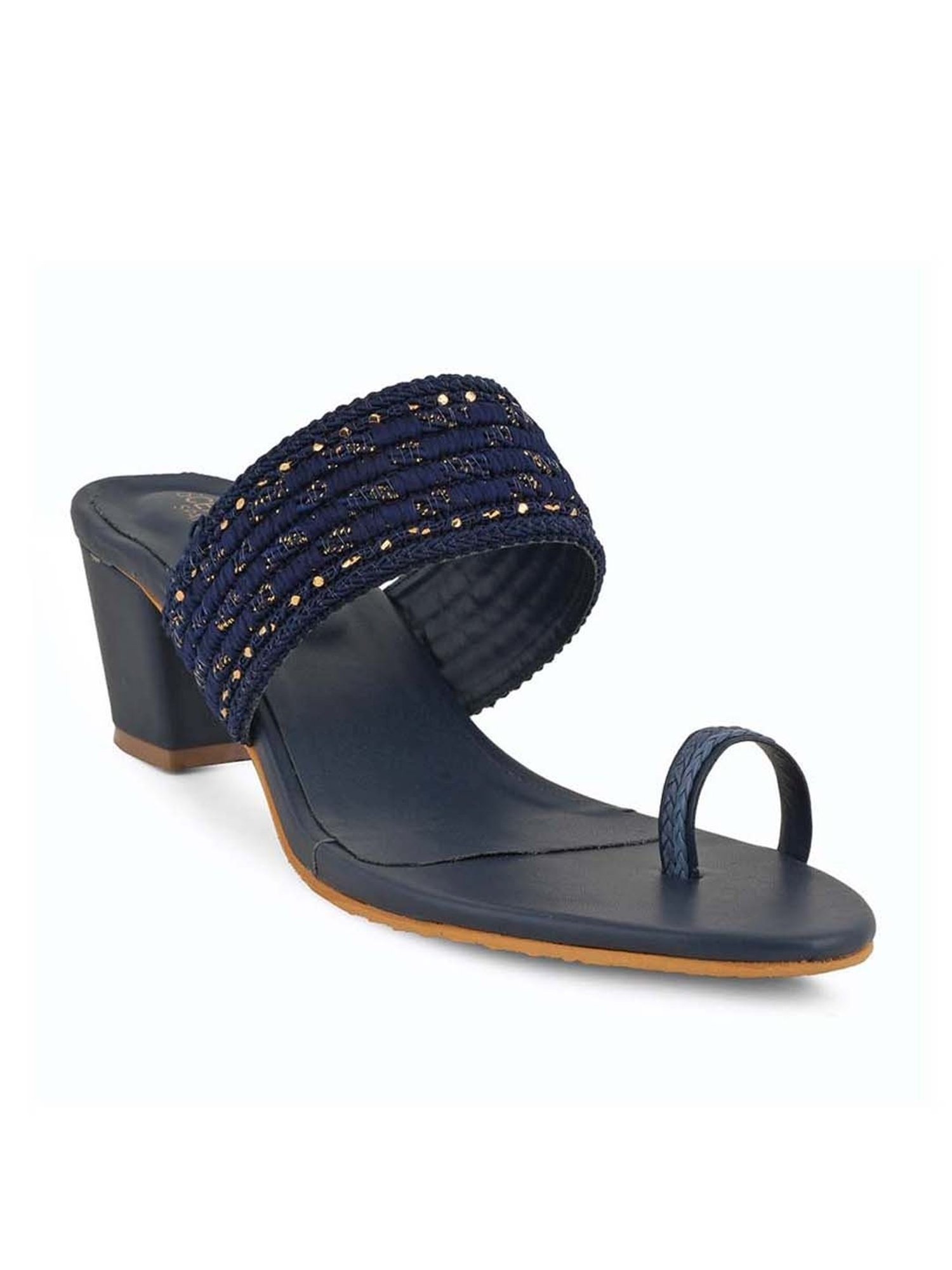 Scentra Women's Navy Toe Ring Sandals