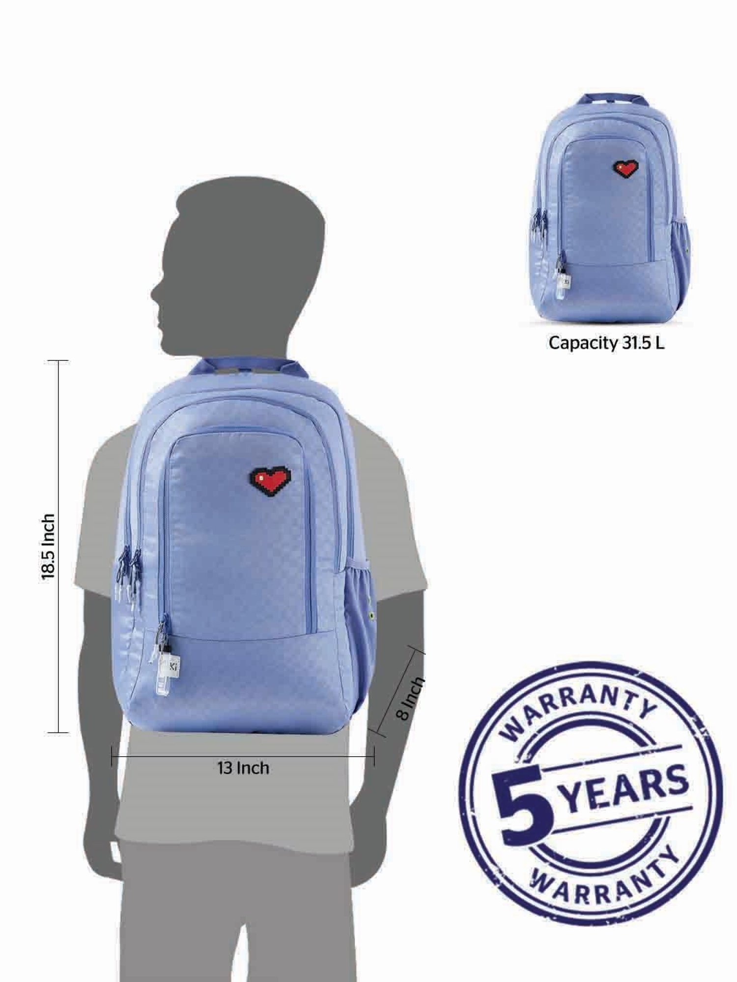 Wiki Back to School 2 Purple Polyester Printed Backpack - 32 Ltrs