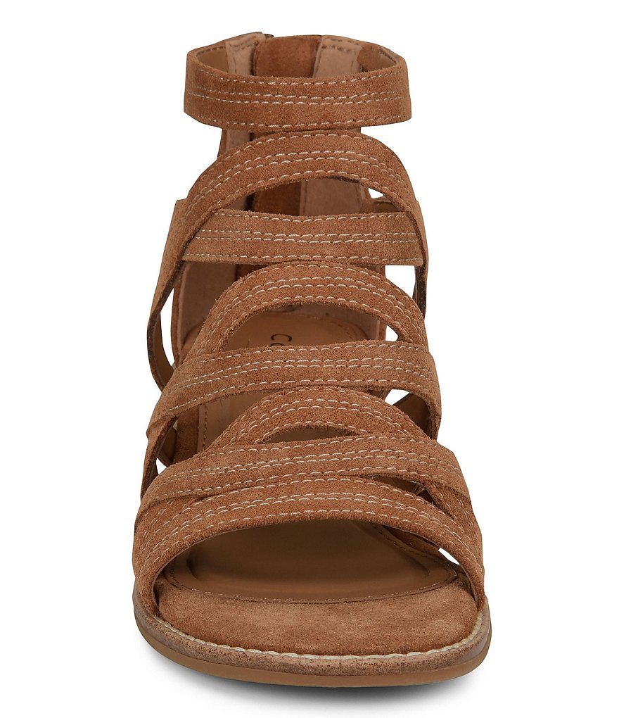 Comfortiva Betha Suede Gladiator Block Heel Sandals