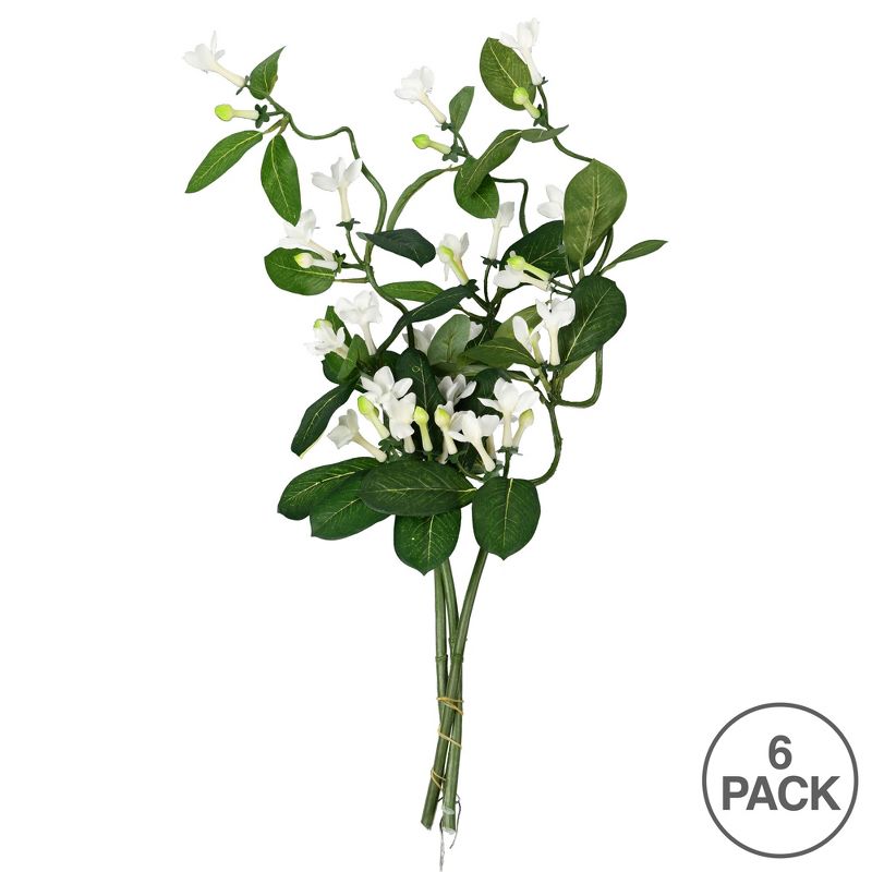 Vickerman 25" Artificial White Stephanotis Vine Spray. There are 6 sprays per pack.