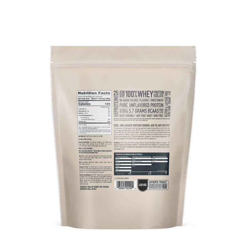 Isopure Unflavored Zero Carb Protein Powder - 16oz
