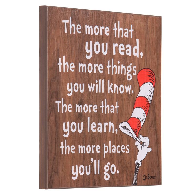 18"x18" Dr. Seuss The More You Read Cat In The Hat Wood Wall Art