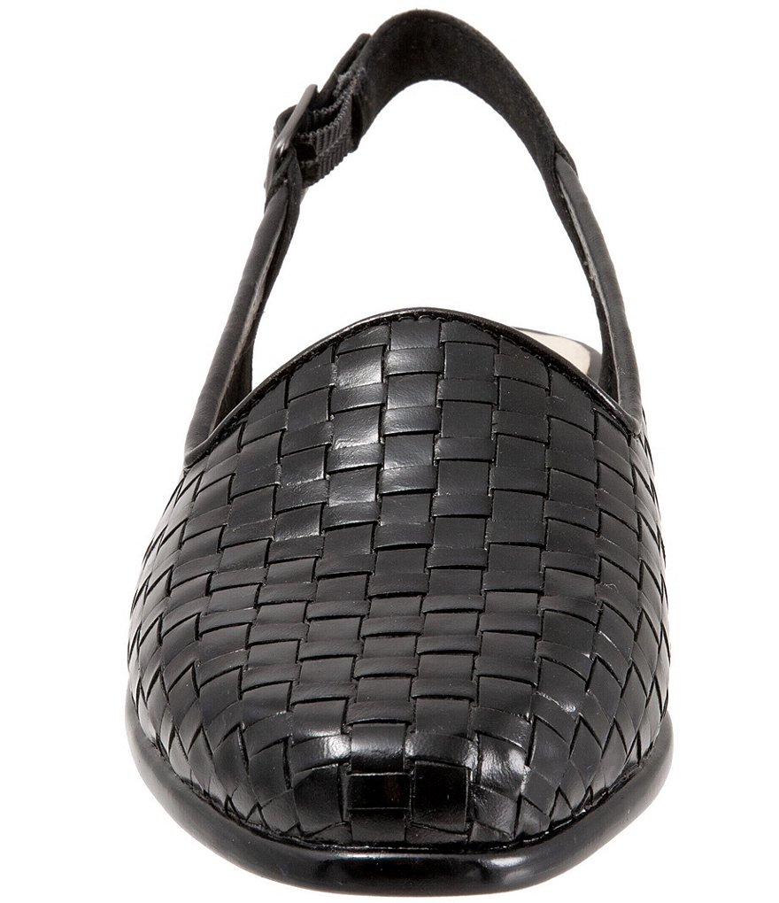 Trotters Lena Woven Leather Slingback Flats
