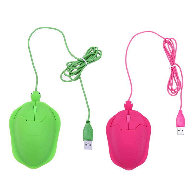 1.5m Wire Cute Turtle Shape Home Office Use 800 DPI 3 Keys Optical Mouse for Notebook PC Laptop Computer Peripherals