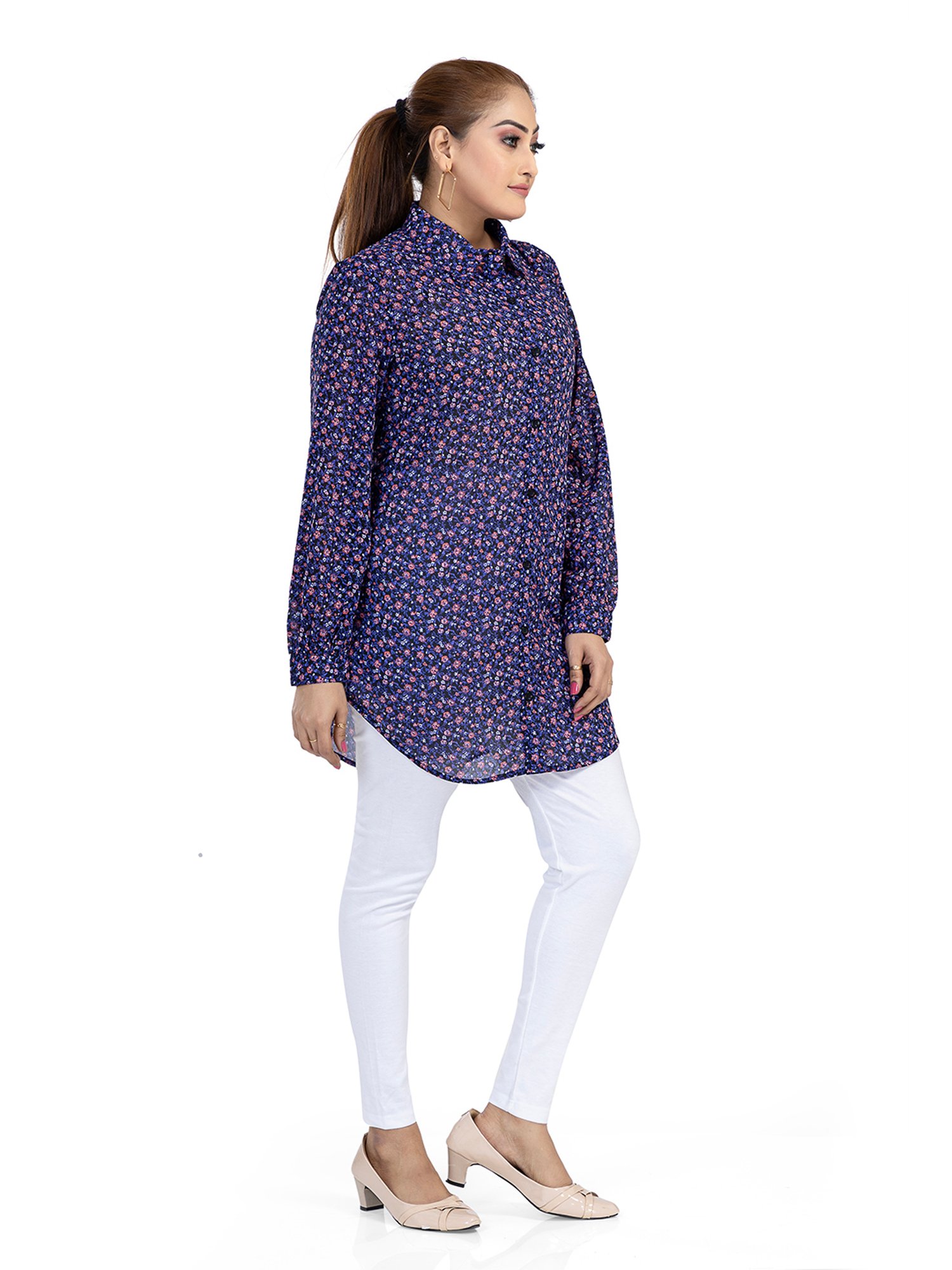 Nino Bambino Purple Printed Long Shirt