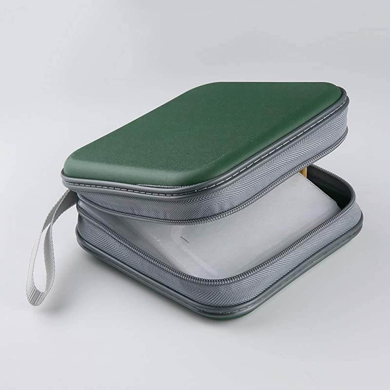CD Case, 40 Capacity CD DVD Heavy Duty Wallet Storage Organizer Holder VCD Binder Bag Album Booklet (A-Silver)