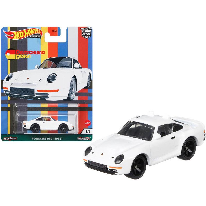 1986 Porsche 959 White "Deutschland Design" Series Diecast Model Car by Hot Wheels