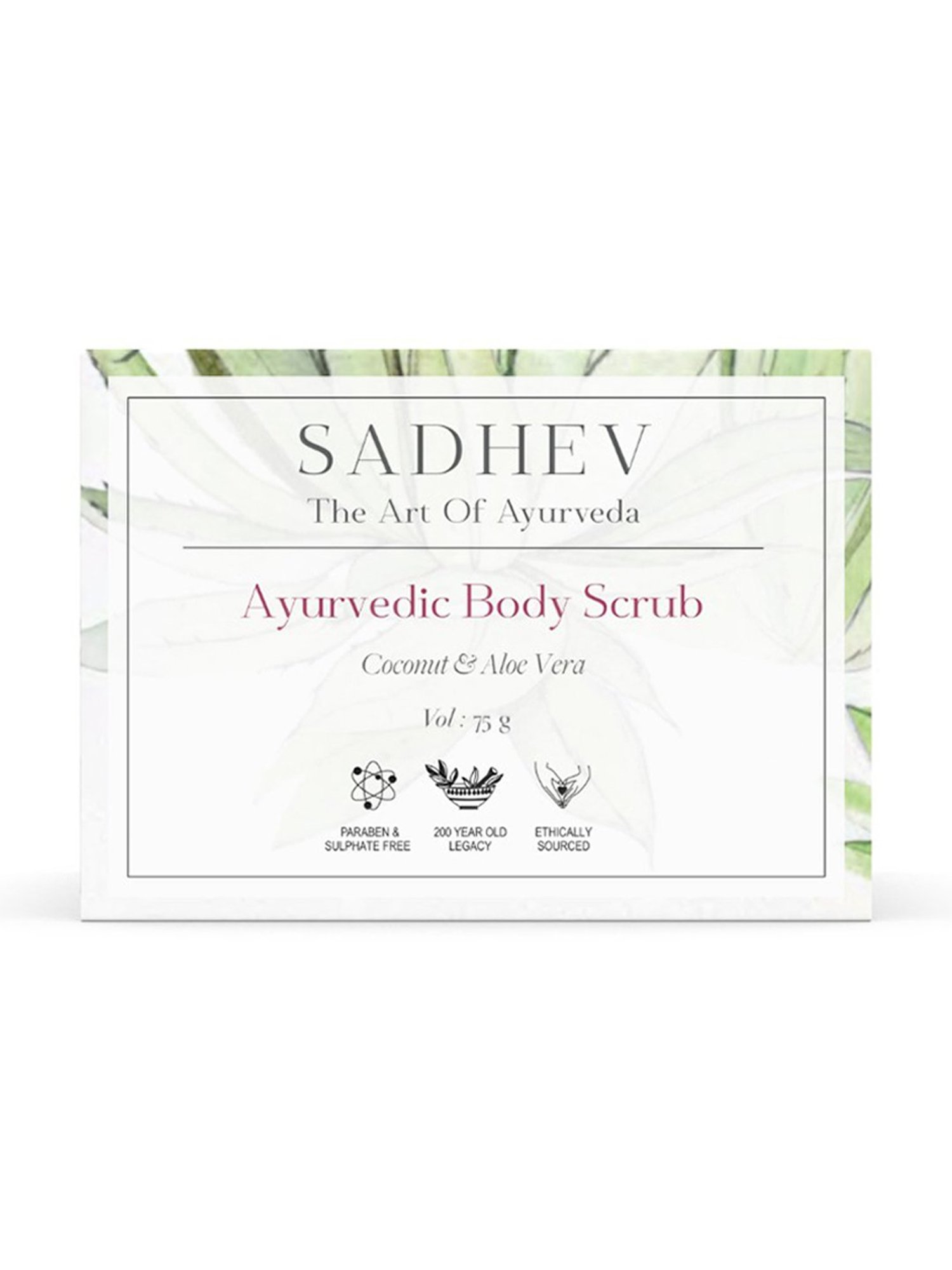 SADHEV The Art Of Ayurveda Natural Ayurvedic Coconut & Aloe Vera Body Scrub - 75 gm