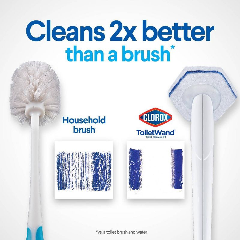 Clorox ToiletWand Disposable Toilet Cleaning System - ToiletWand Storage Caddy and 6 Refill Heads