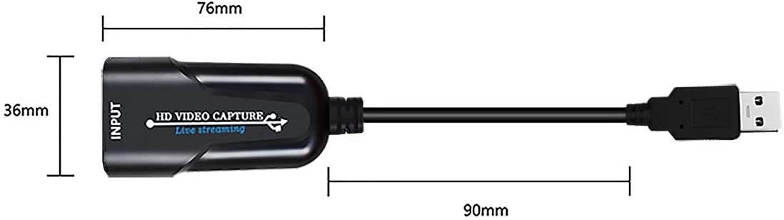 Capture Card HDMI to USB2.0 1080p30hz Game Video and Audio Grabber Card Record via Recorder Game/Video/Live Broadcasting Facebook Streaming Video Recording