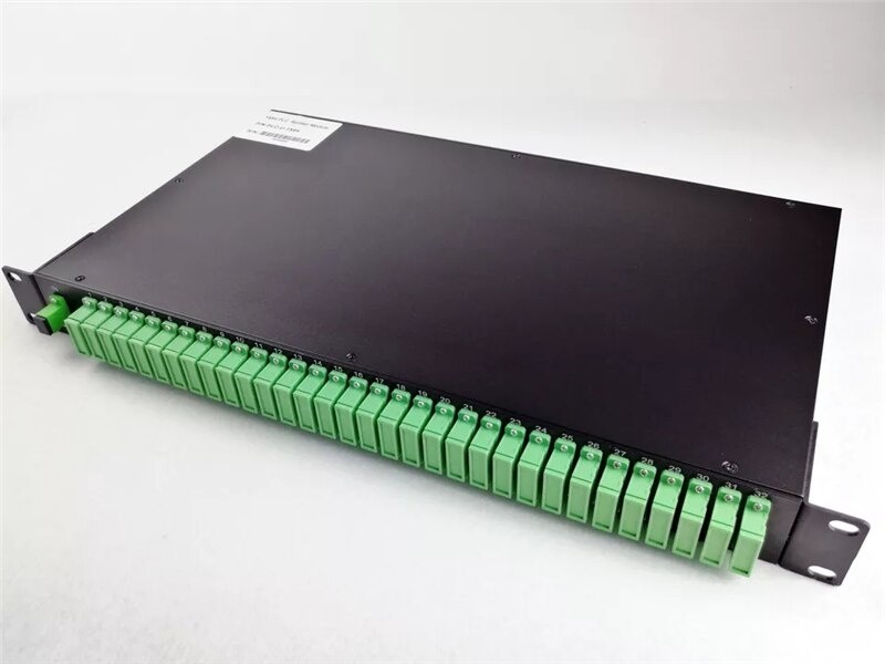 19" rack patch panel with 1*32 PLC splitter and SC/APC duplex adapter 1U termination box with ODN coupler 435*245*44cm Iron Alu
