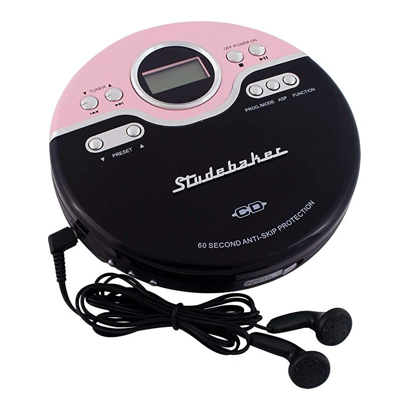 PC807B Personal Portable MP3CD Player with AntiSkip Protection with Stereo Earbuds BlackGray