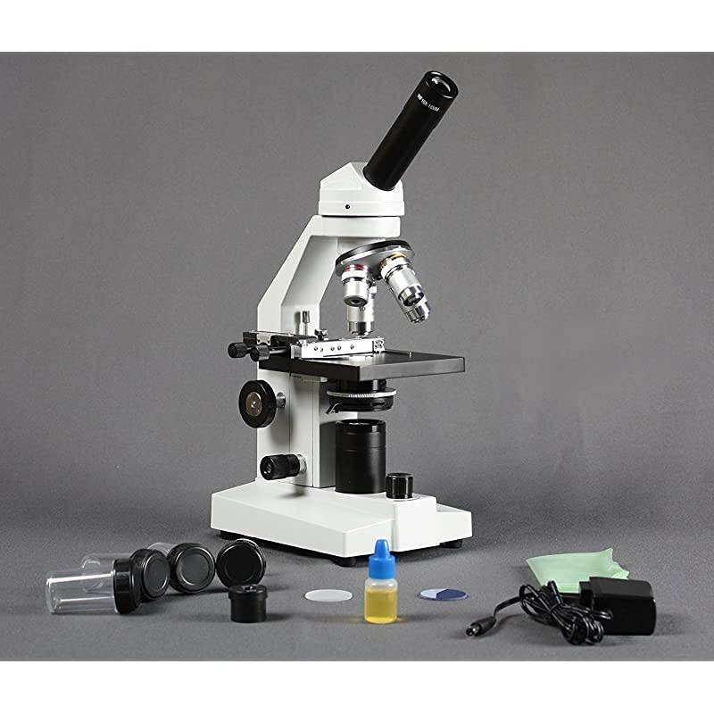 VME0020XE3MS2 LED Microscope 10x WF and 25x WF Eyepiece 40x 2500x Magnification LED Illumination with Intensity Control 125 NA Abbe Condenser Mechanical Stage