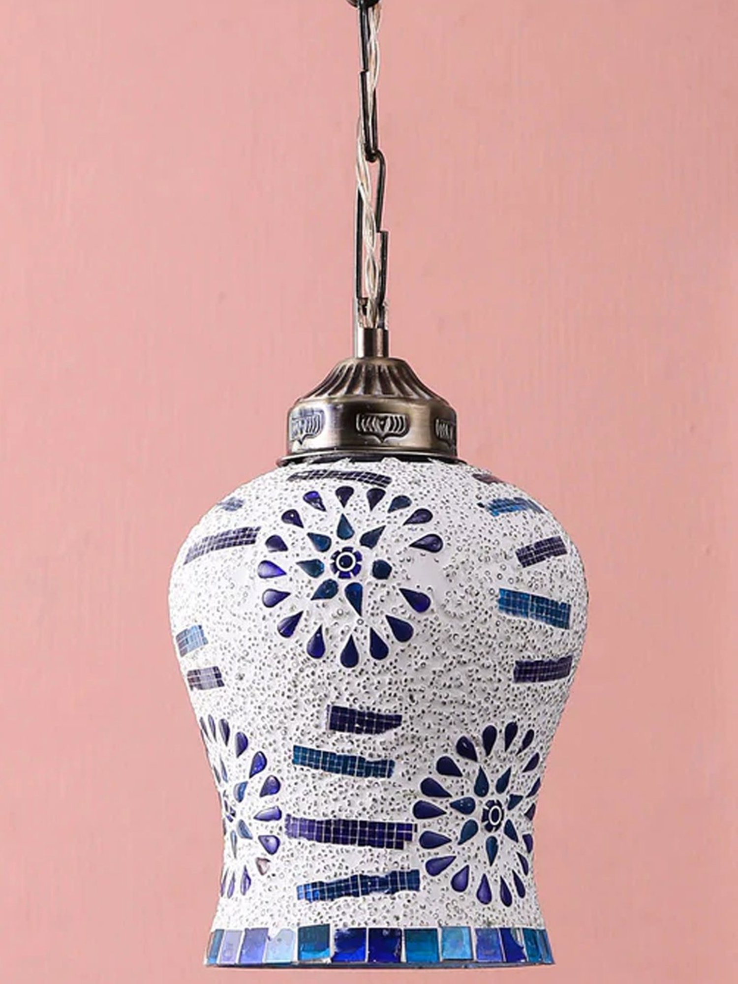 DecorativeRay White & Blue Hanging Light - Set of 1