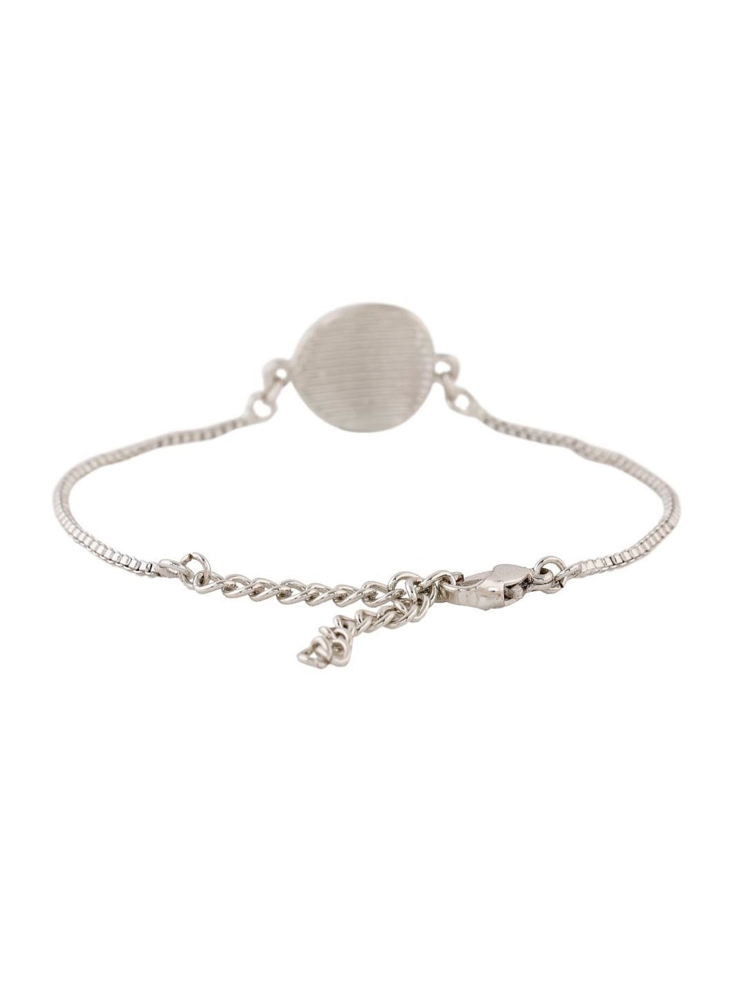 Estele Rhodium-Plated Evil Eye Bracelet with Crystals for Women