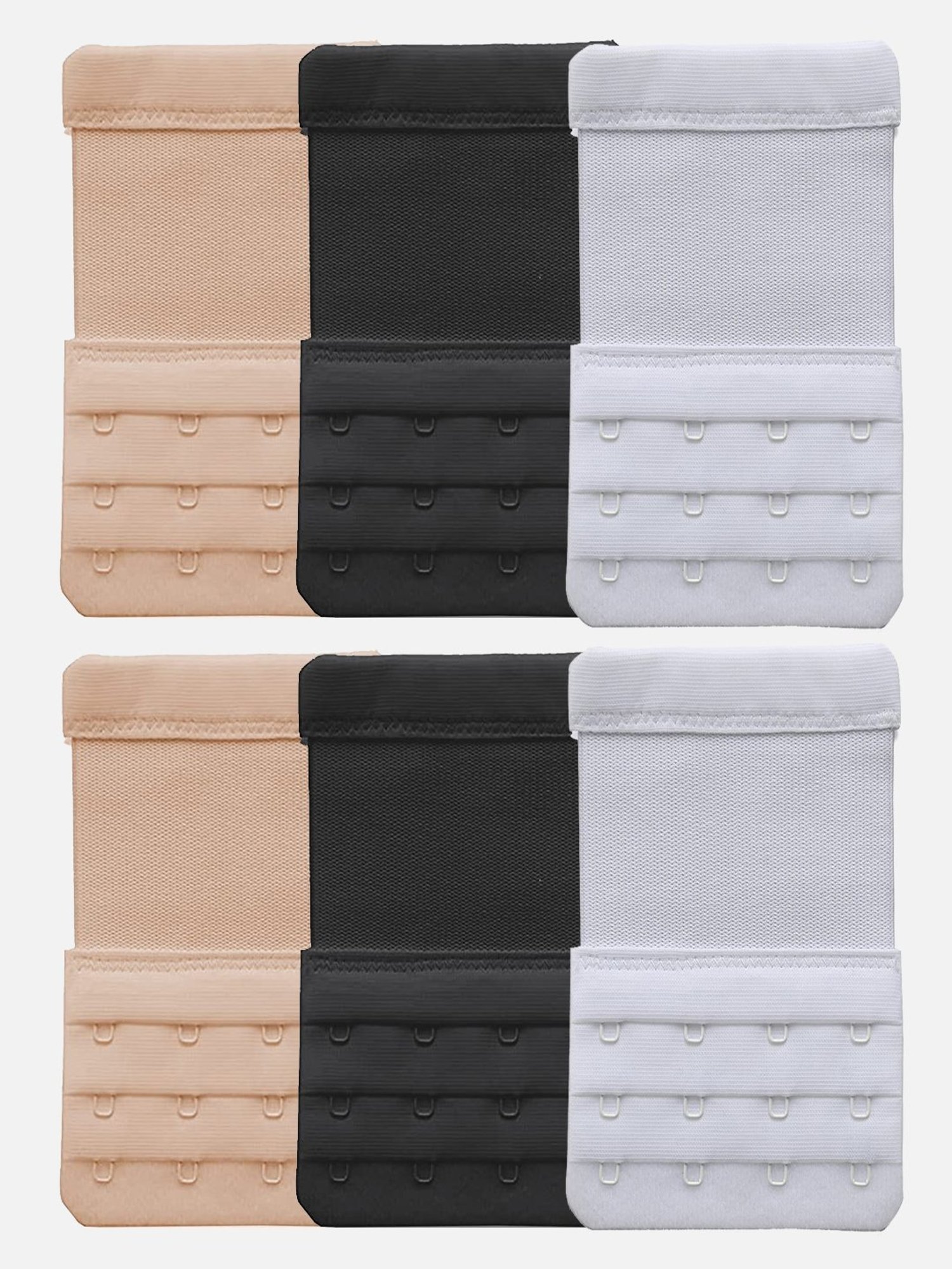 FIMS: Fashion is my Style White & Black Bra Extenders - Pack Of 6