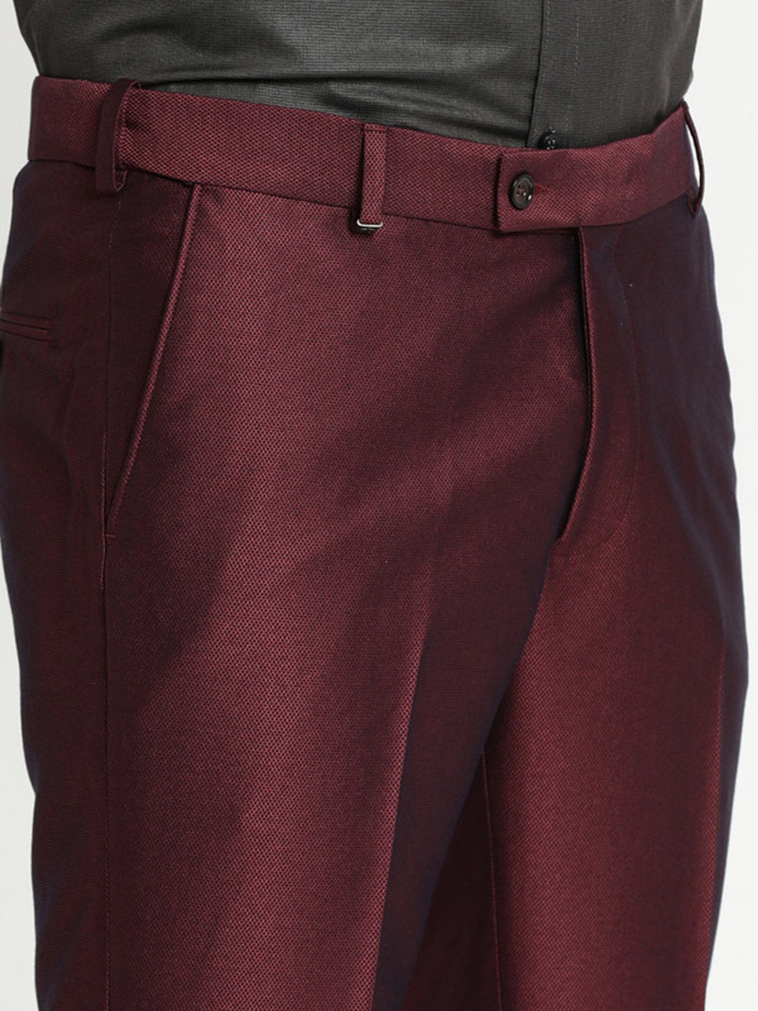 Turtle Maroon Slim Fit Two Piece Suit