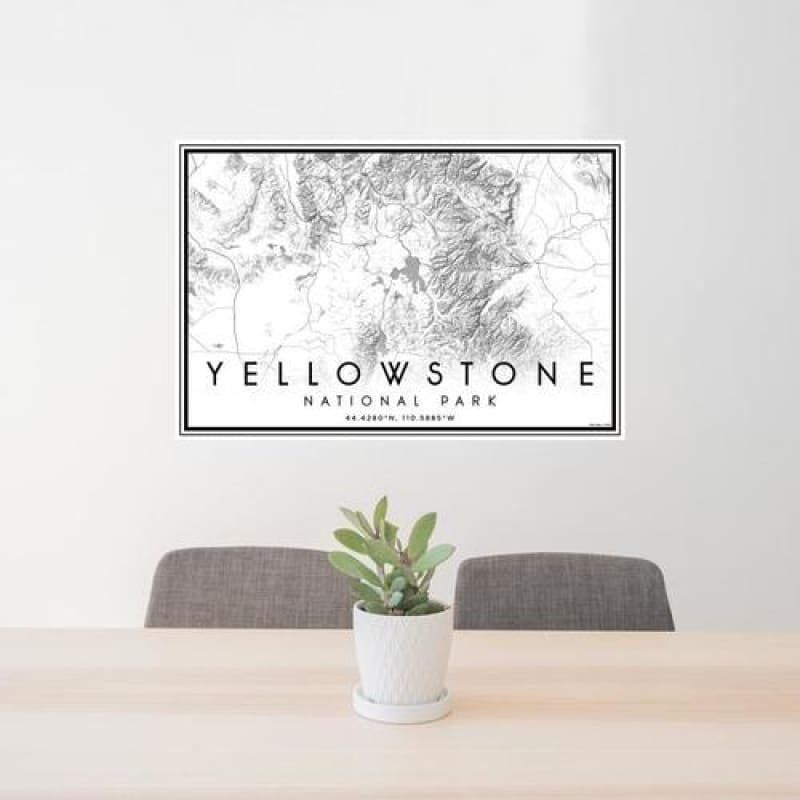 Yellowstone National Park - Wyoming Classic Map Print