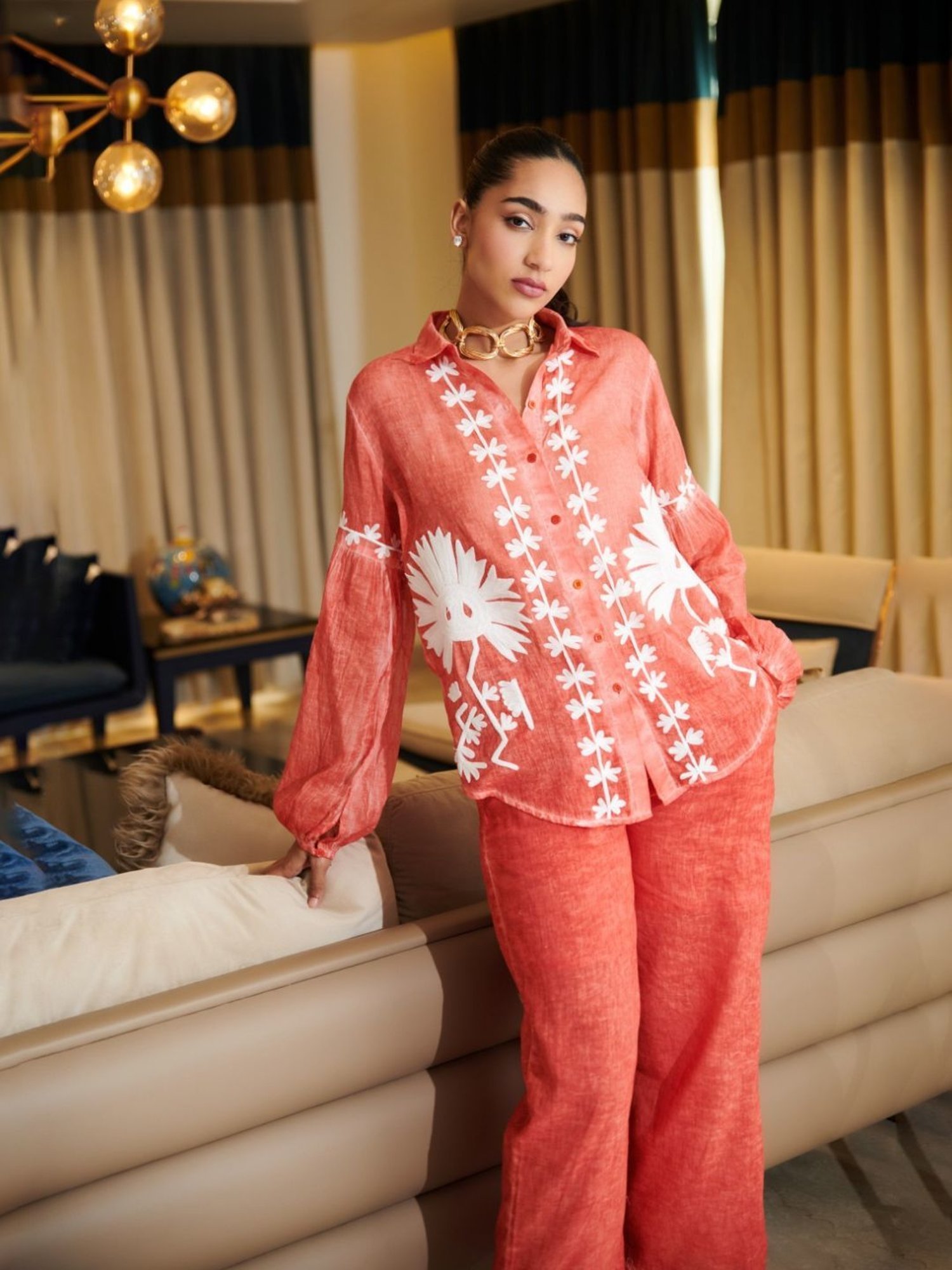 Cin Cin Coral Najaat Urmi Shirt With Pant