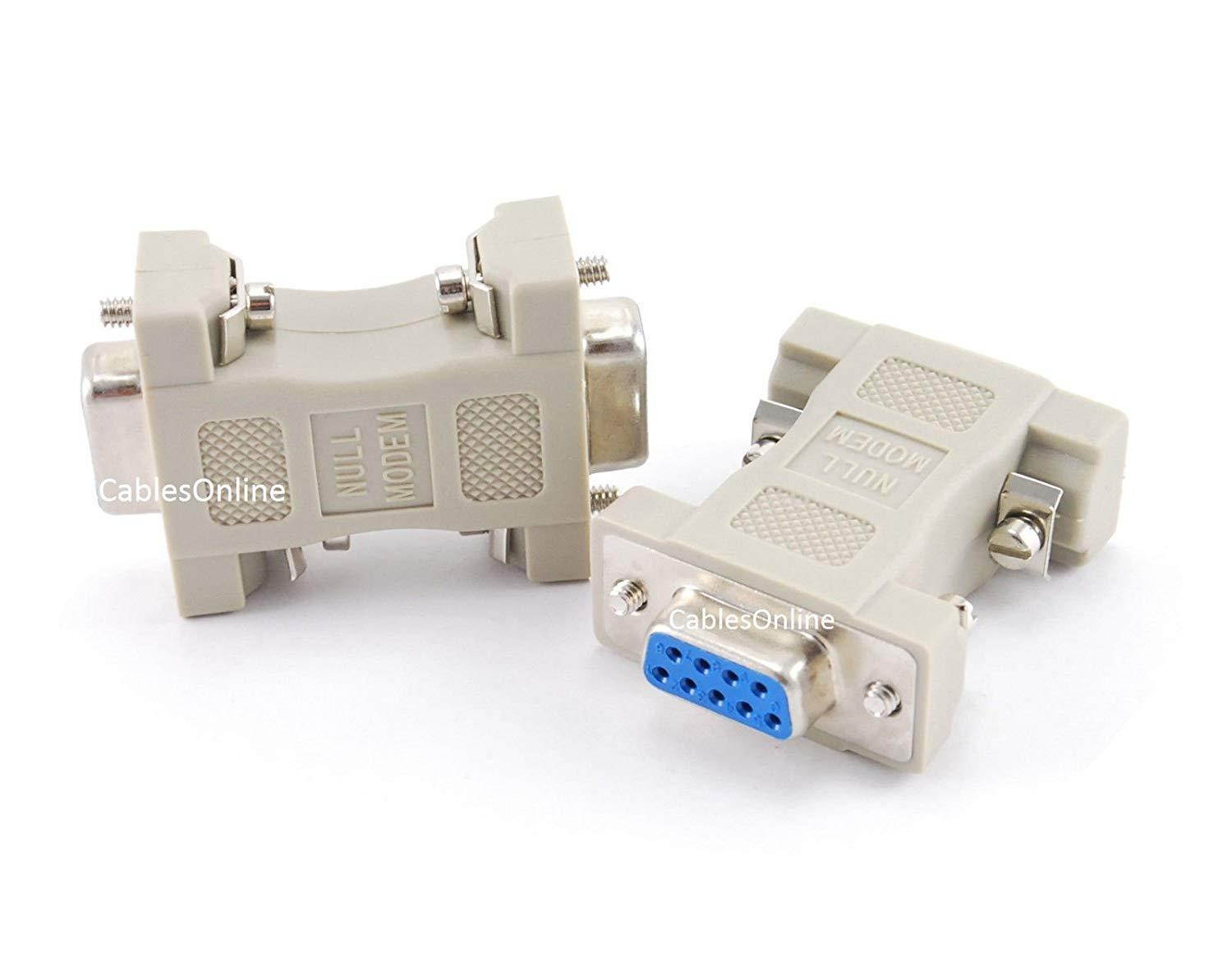 CablesOnline DB9 Serial Null Modem Female to Female Data Transfer Adapter/Gender Changer , (2-Pack) (AD-N06-2)