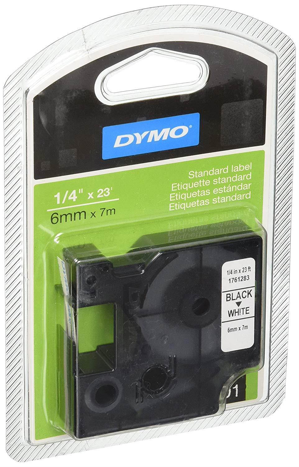 DYMO D1 Poly 1/4-Inch Black/White, BL1 (1761283)