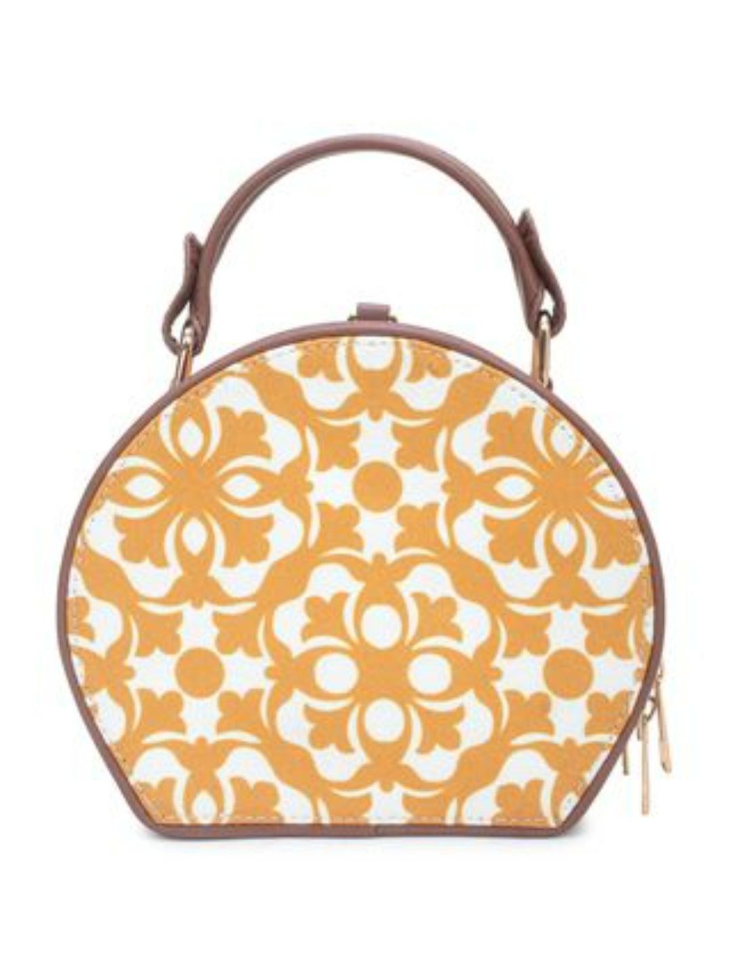 Yelloe Yellow Printed Medium Cross Body Bag