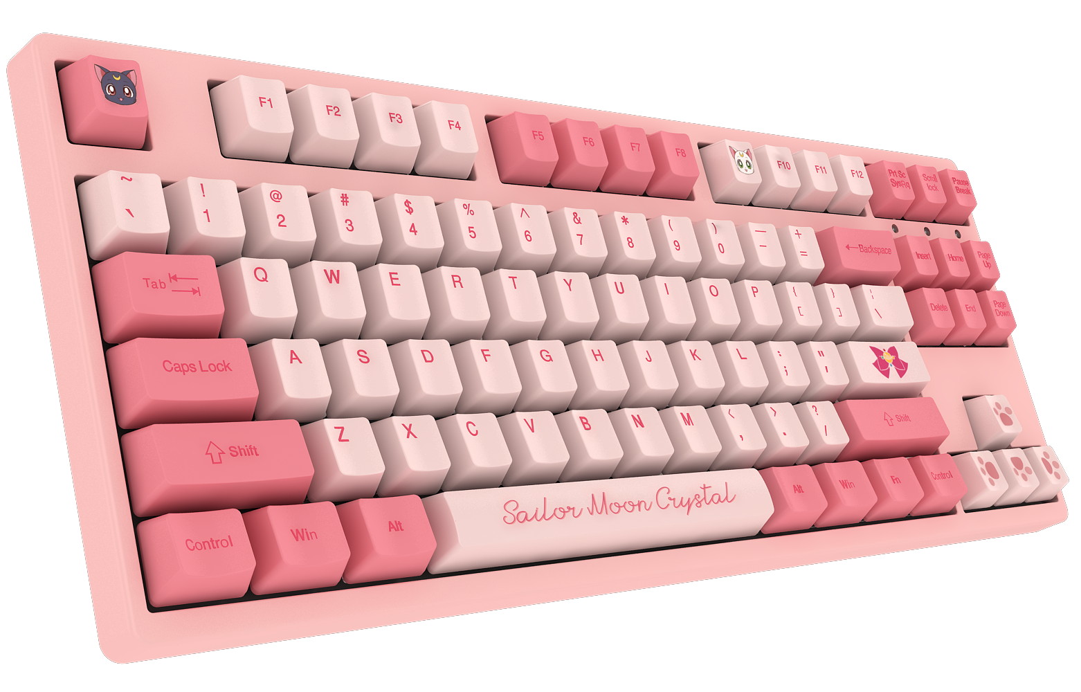 Akko 3108V2 Sailor Moon Gaming Mechanical Keyboard Pink Switch Double Shot Dye Sub PBT Keycaps NKRO Detachable USB Type-C Pink Cat Paw