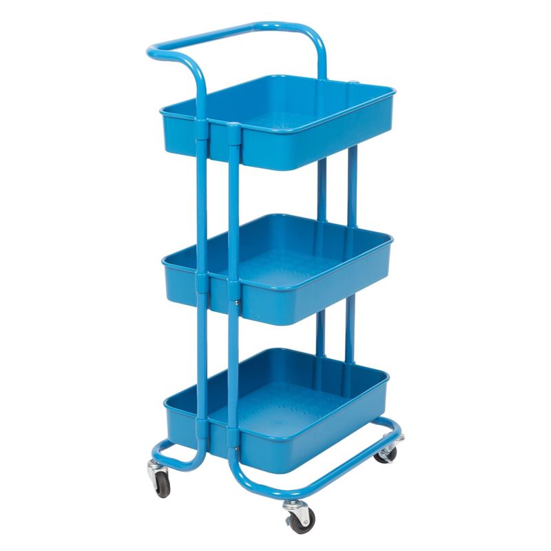 Pemberly Row 3 Tier Mobile Storage Caddy in Blue