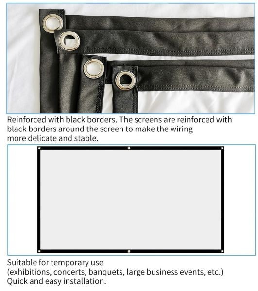 Portable Foldable Projector Screen 16:9 HD Outdoor Home Cinema Theater 3D Movie